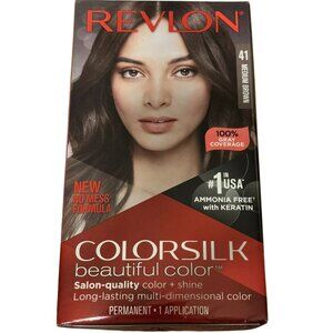 Revlon Colorsilk (lot of 5 boxes) #41 Medium Brown Hair Dye 100% Gray Coverage